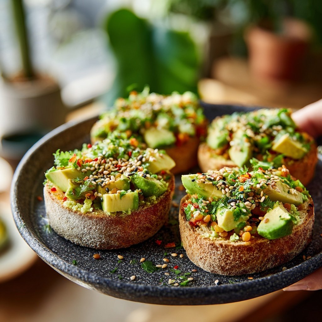 Healthy Lunch Avocado Lentil Toast Cups
