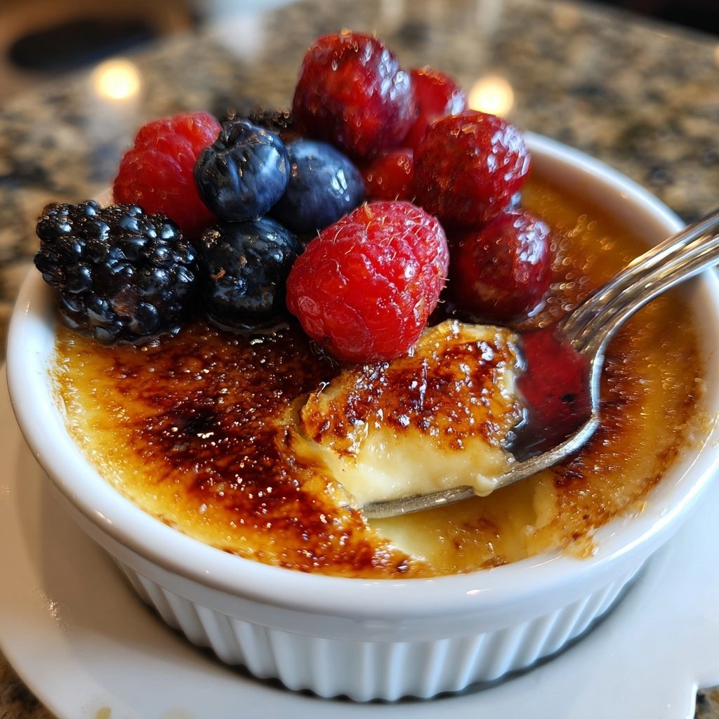 Crème Brûlée with Berries
