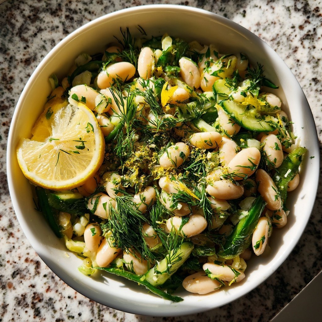 Healthy Lunch Lemon Dill White Bean Salad