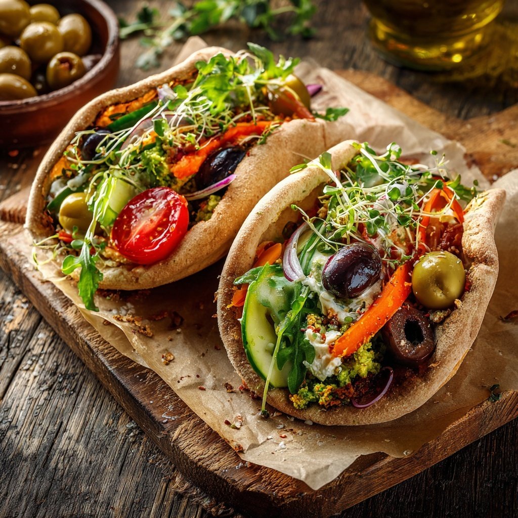 Healthy Lunch Mediterranean Veggie Pita
