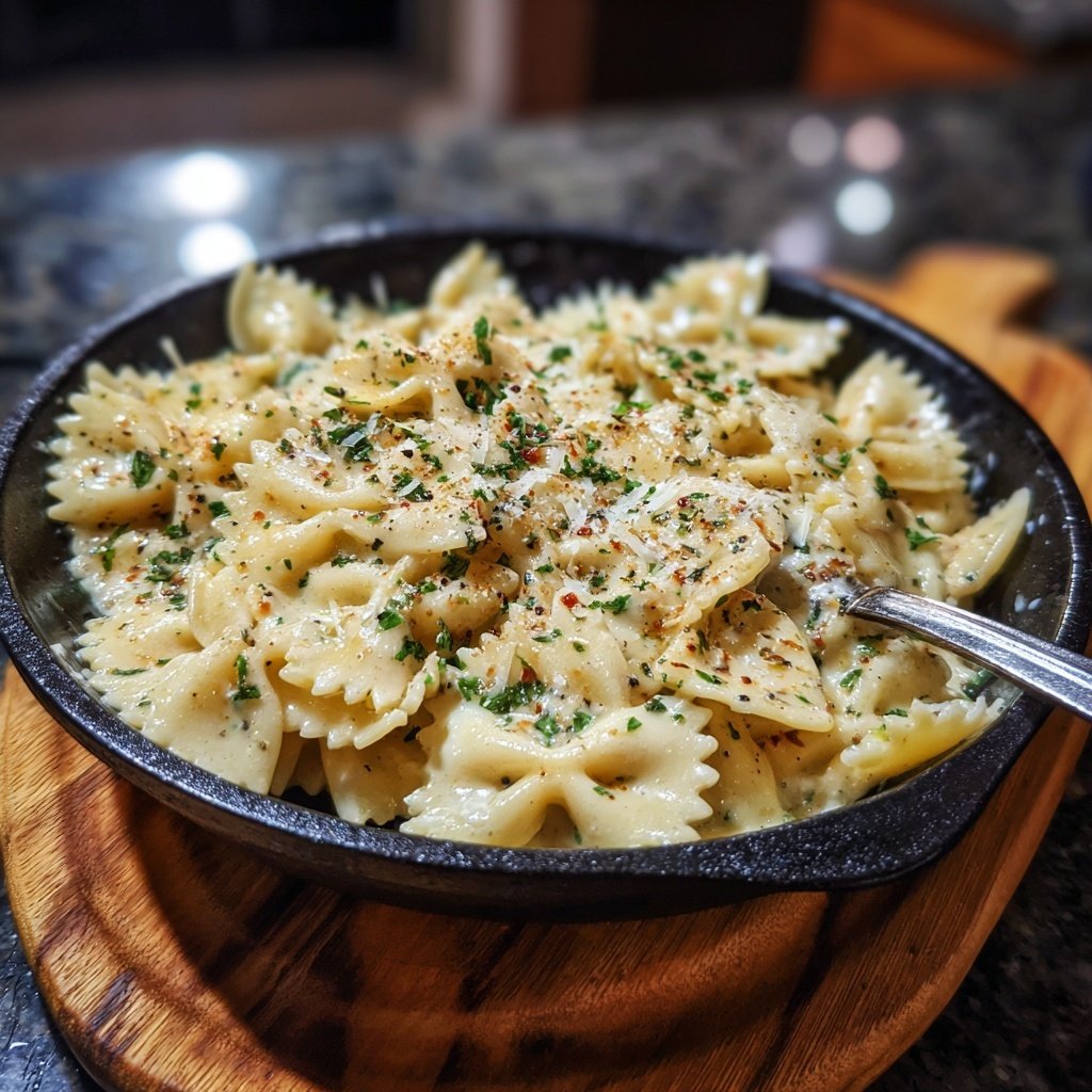 Bow Tie Pasta With Alfredo Sauce
