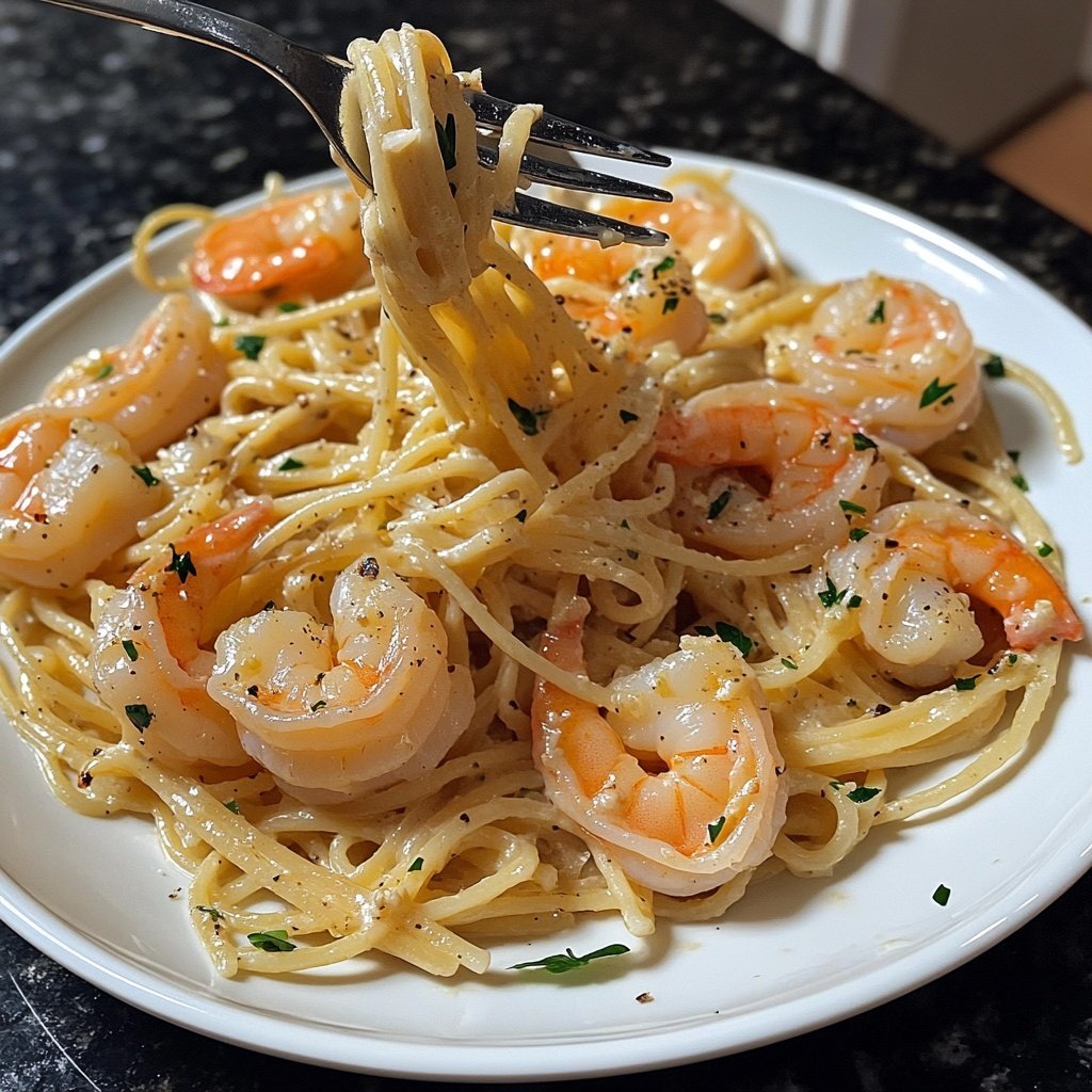 15-Minute Garlic Shrimp Pasta