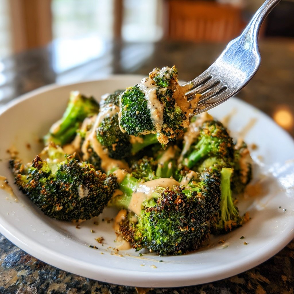 Roasted Broccoli with Tahini Drizzle