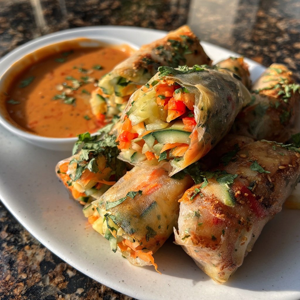 Super Bowl Party Food Veggie Spring Rolls