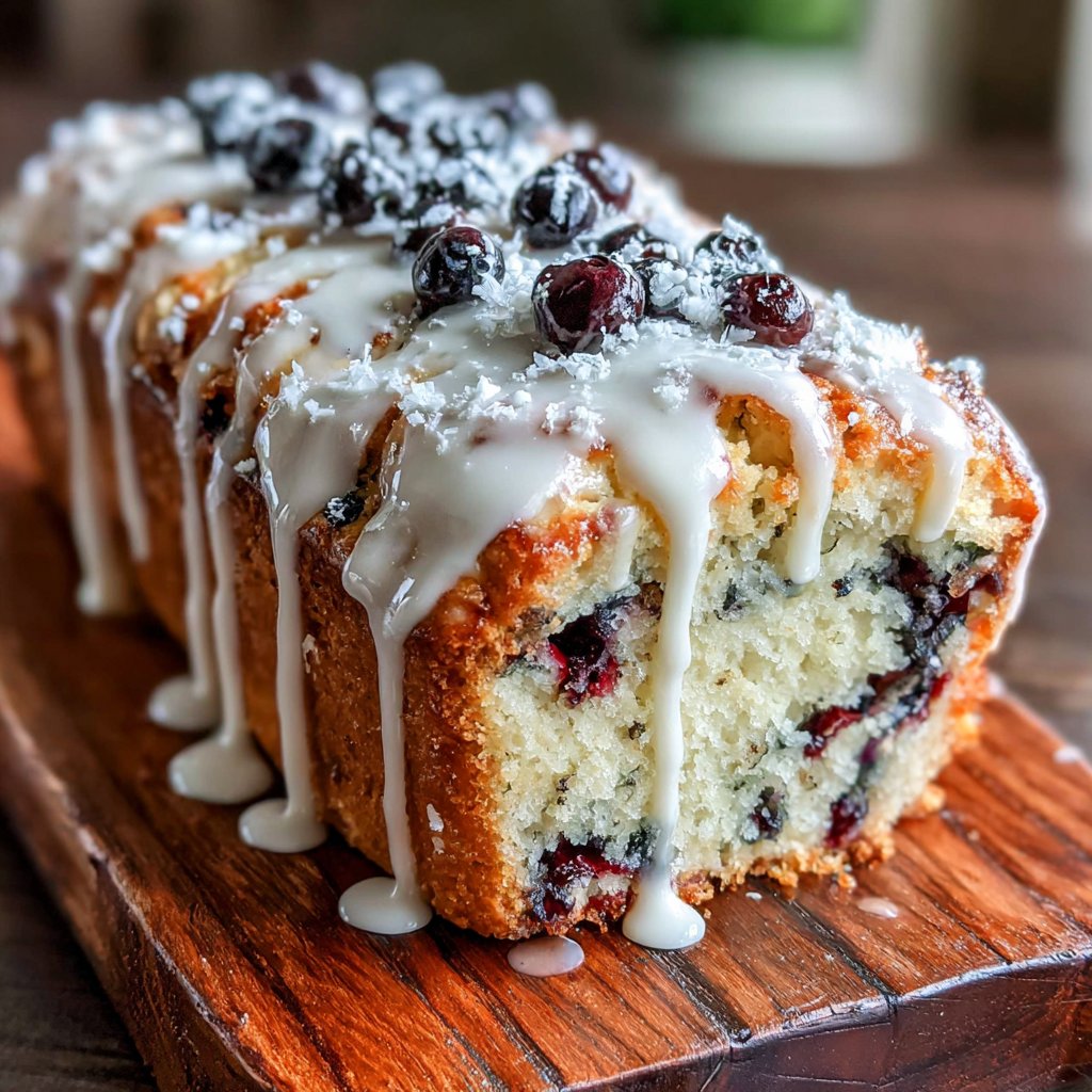 Blueberry Lemon Loaf With Glaze