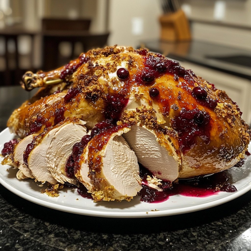 Roasted Turkey with Cranberry Glaze