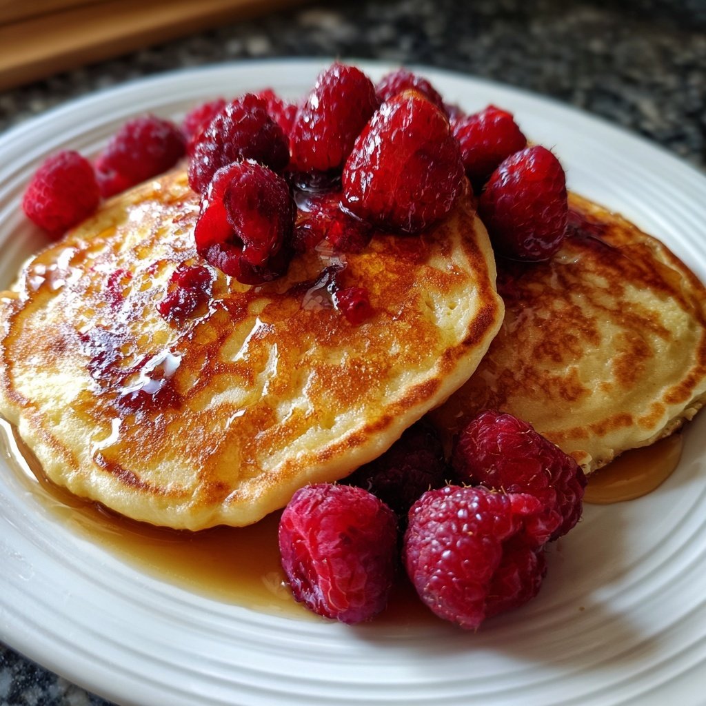 Valentines Breakfast Raspberry Pancakes
