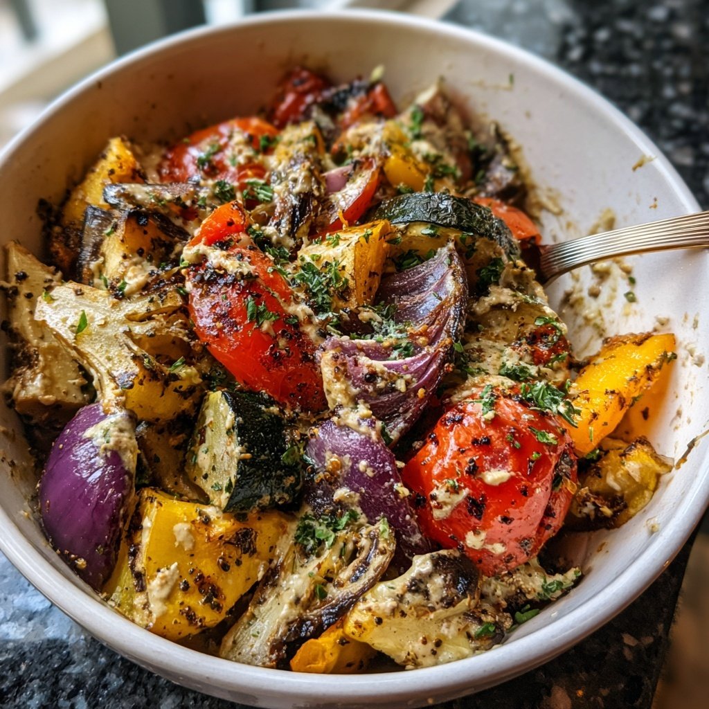 Healthy Dinner Lemon Tahini Veggie Bowl