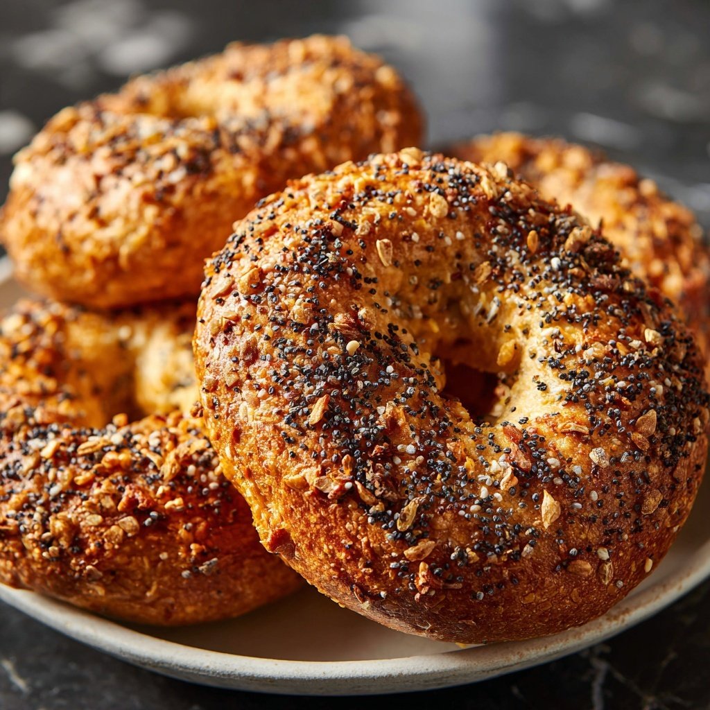 Protein Bagels With Flaxseed