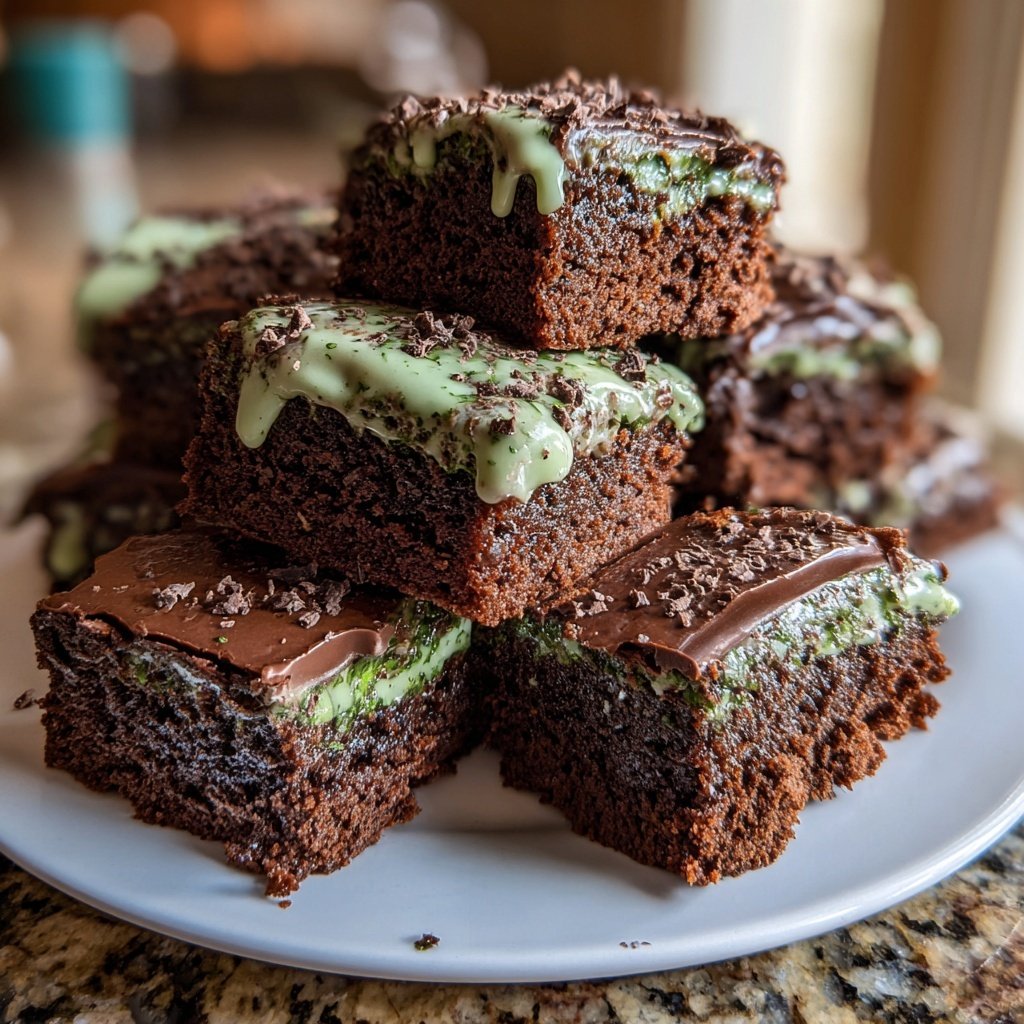 Chocolate Mint Brownie Squares
