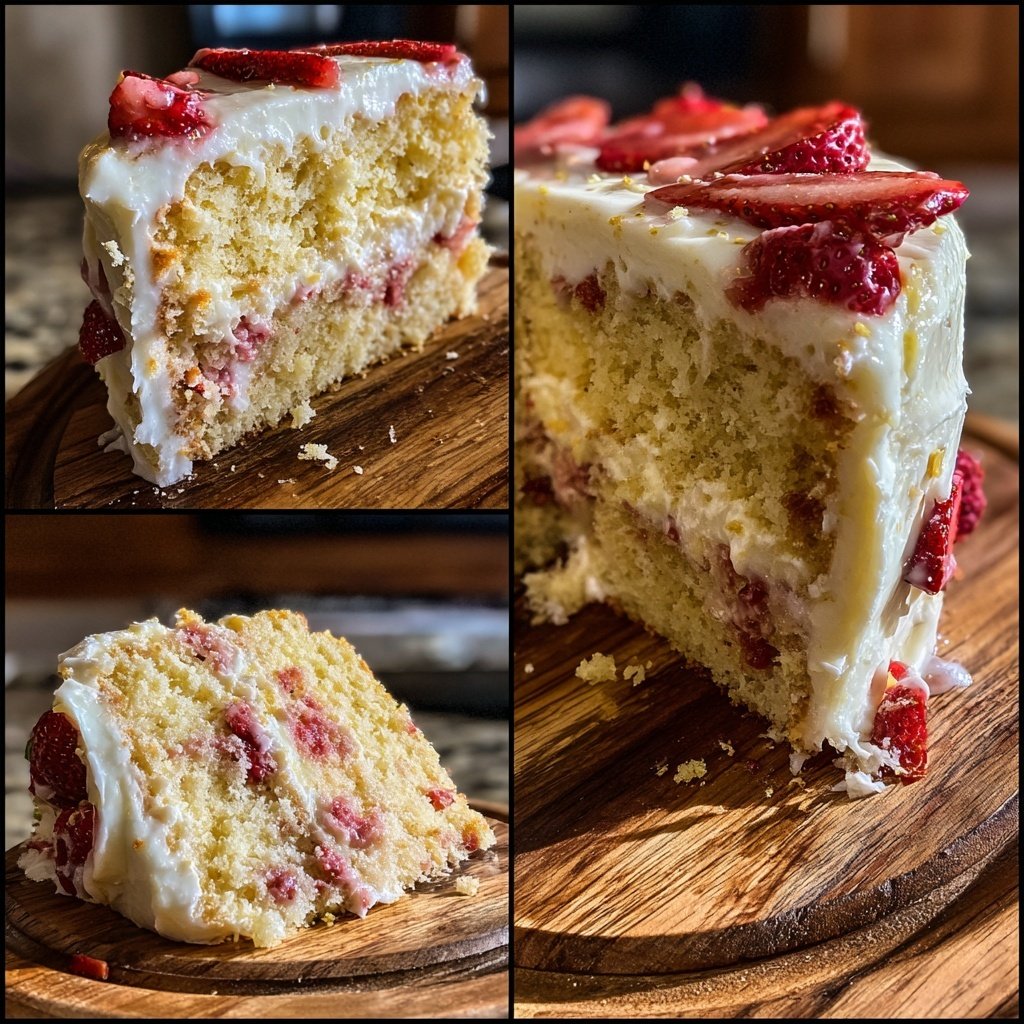 Spring Lemon Strawberry Cake