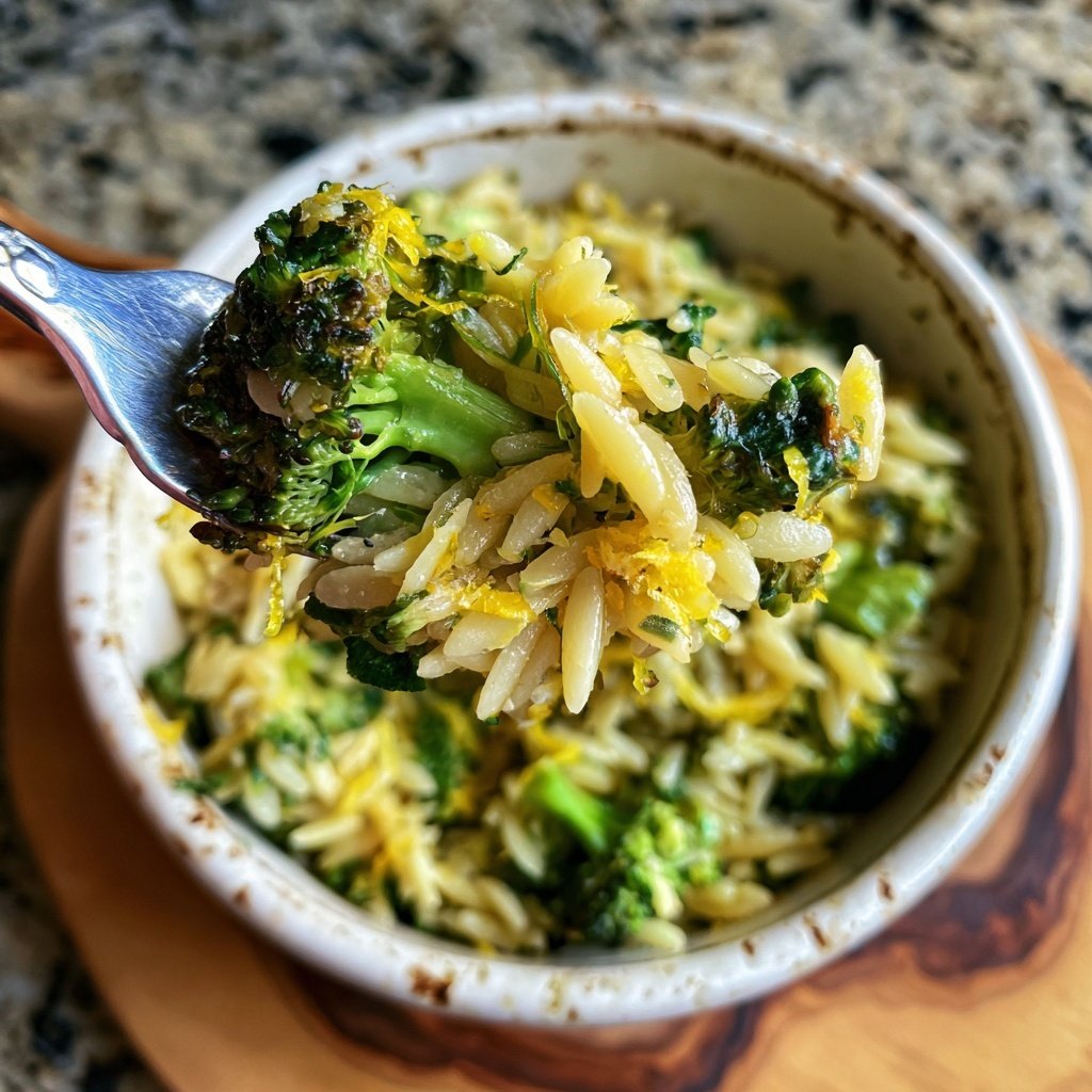 Roasted Broccoli Lemon Orzo