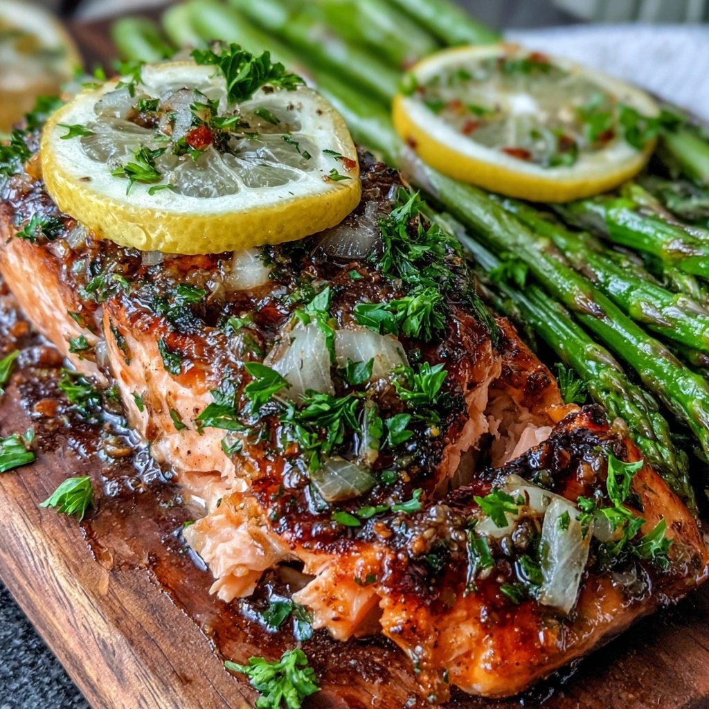 Healthy Lemon Herb Salmon With Roasted Asparagus