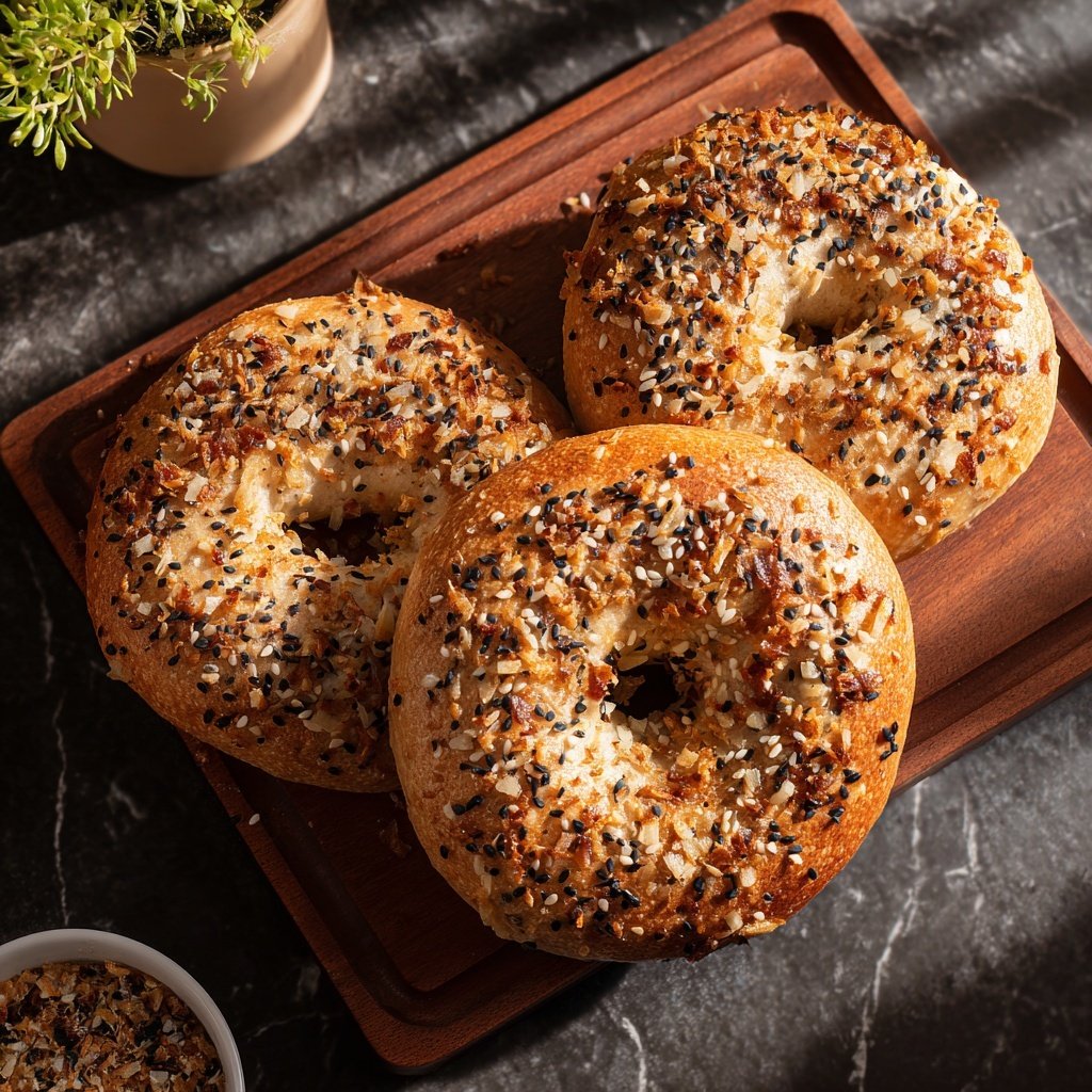 High Protein Onion Bagels