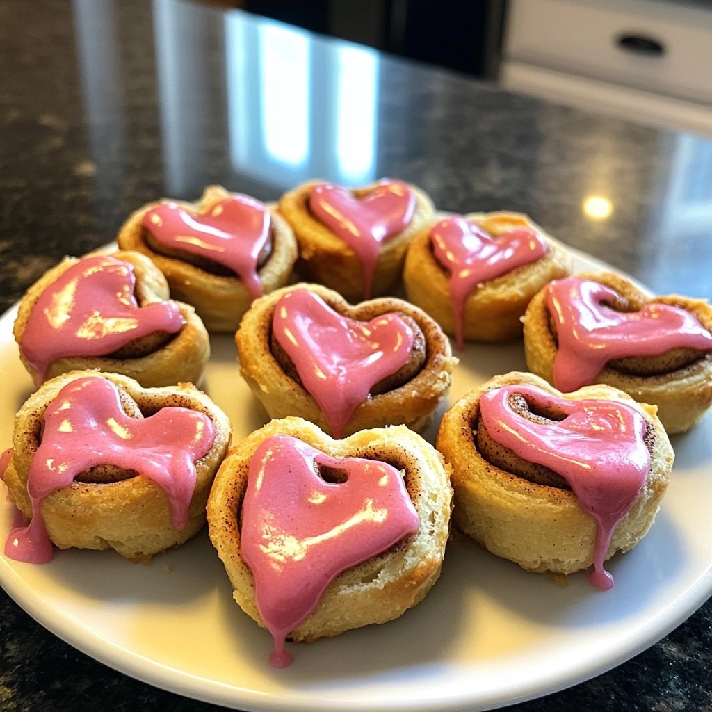 Valentine Breakfast Cinnamon Roll Bites
