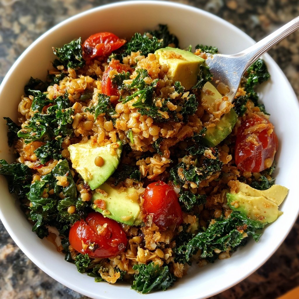 High Protein Lentil Rice Bowl